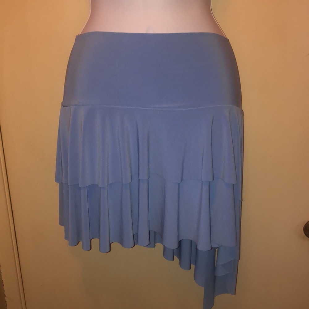 Women’s Large Sky Blue Asymmetrical Layered Skirt